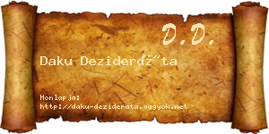 Daku Dezideráta névjegykártya